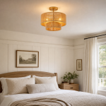 Ivon Handwoven Jute Rope Double Drum Ceiling Light