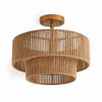 Ivon Handwoven Jute Rope Double Drum Ceiling Light