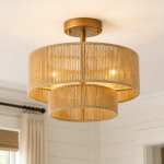 Lavra Brass Round Frosted Glass Ceiling Light