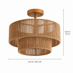 Ivon Handwoven Jute Rope Double Drum Ceiling Light
