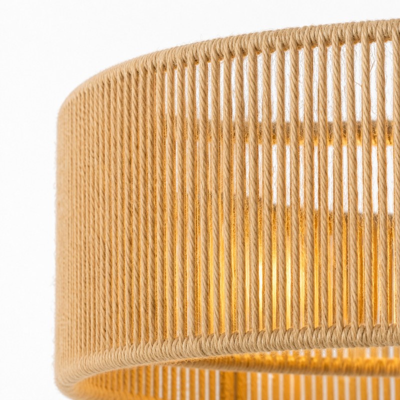 Ivon Handwoven Jute Rope Double Drum Ceiling Light