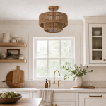 Ivon Handwoven Jute Rope Double Drum Ceiling Light