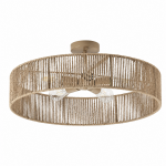 Lioran Rustic Round Rattan Ceiling Light
