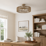 Lioran Rustic Round Rattan Ceiling Light