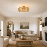 Lioran Rustic Round Rattan Ceiling Light