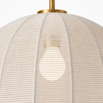 Dronor Ivory Woven Rope Globe Semi Flush Mount Light