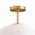 Dronor Ivory Woven Rope Globe Semi Flush Mount Light