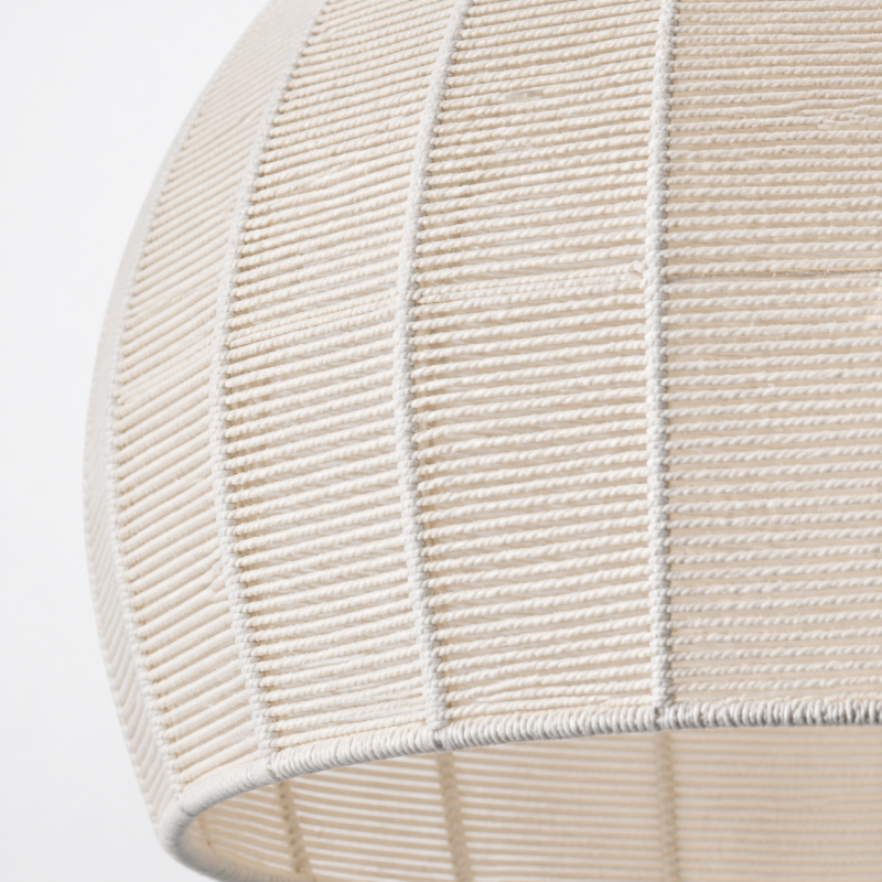 Dronor Ivory Woven Rope Globe Semi Flush Mount Light