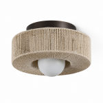 Lavan Rustic Hemp Rope Round Flush Mount Ceiling Light