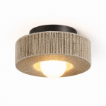 Lavan Rustic Hemp Rope Round Flush Mount Ceiling Light