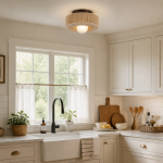 Lavan Rustic Hemp Rope Round Flush Mount Ceiling Light