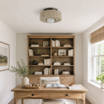 Lavan Rustic Hemp Rope Round Flush Mount Ceiling Light