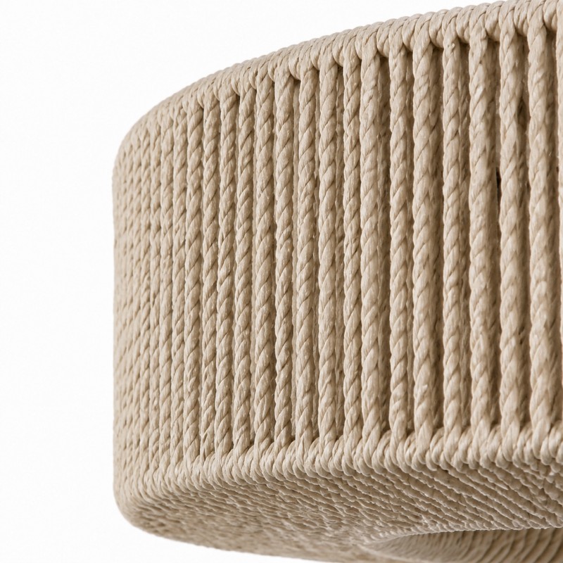 Lavan Rustic Hemp Rope Round Flush Mount Ceiling Light