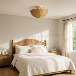 Andrew Natural Flower Rattan Flush Mount Ceiling Light