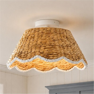 Thaloriel Farmhouse Rattan Flower Ceiling Light