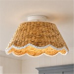 Thaloriel Farmhouse Rattan Flower Ceiling Light