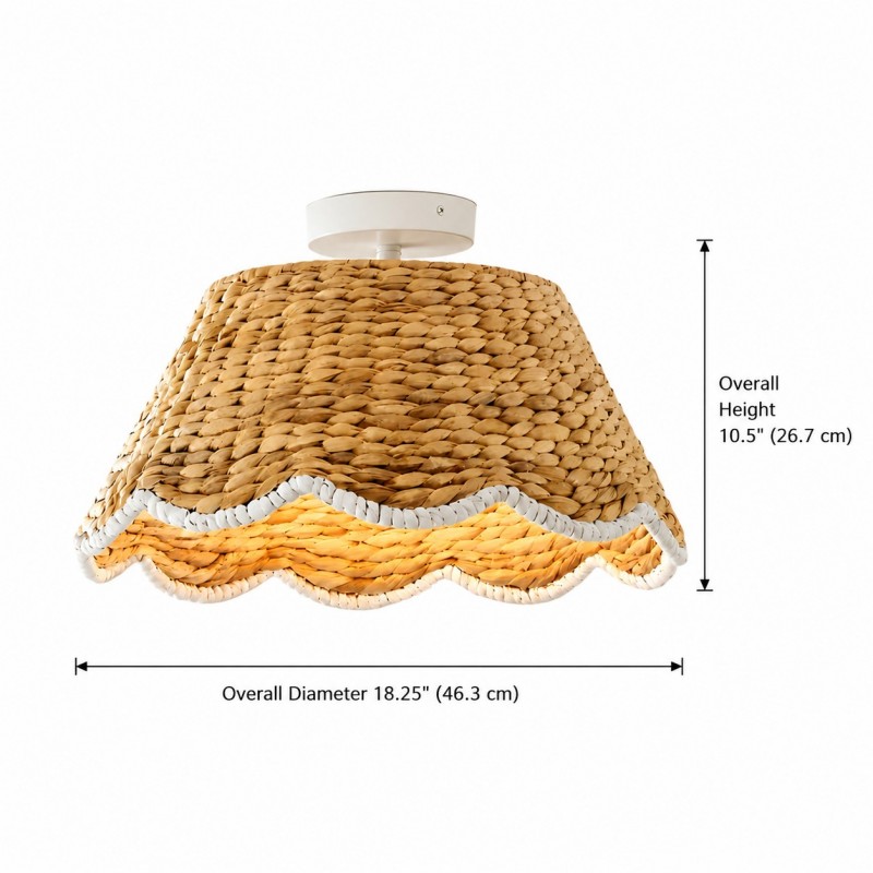 Thaloriel Farmhouse Rattan Flower Ceiling Light