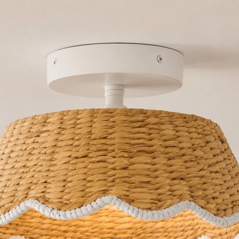 Thaloriel Farmhouse Rattan Flower Ceiling Light
