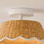 Thaloriel Farmhouse Rattan Flower Ceiling Light