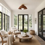 Allyson Farmhouse Rattan Flush Mount Ceiling Light