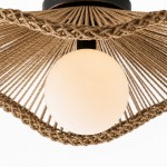 Lovary Bohemian Rattan Flower Flush Mount Ceiling Light