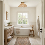 Allyson Farmhouse Rattan Flush Mount Ceiling Light