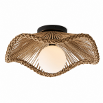 Lovary Bohemian Rattan Flower Flush Mount Ceiling Light