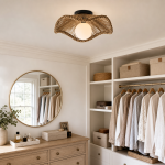 Lovary Bohemian Rattan Flower Flush Mount Ceiling Light