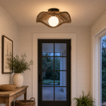 Lovary Bohemian Rattan Flower Flush Mount Ceiling Light
