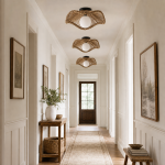Lovary Bohemian Rattan Flower Flush Mount Ceiling Light