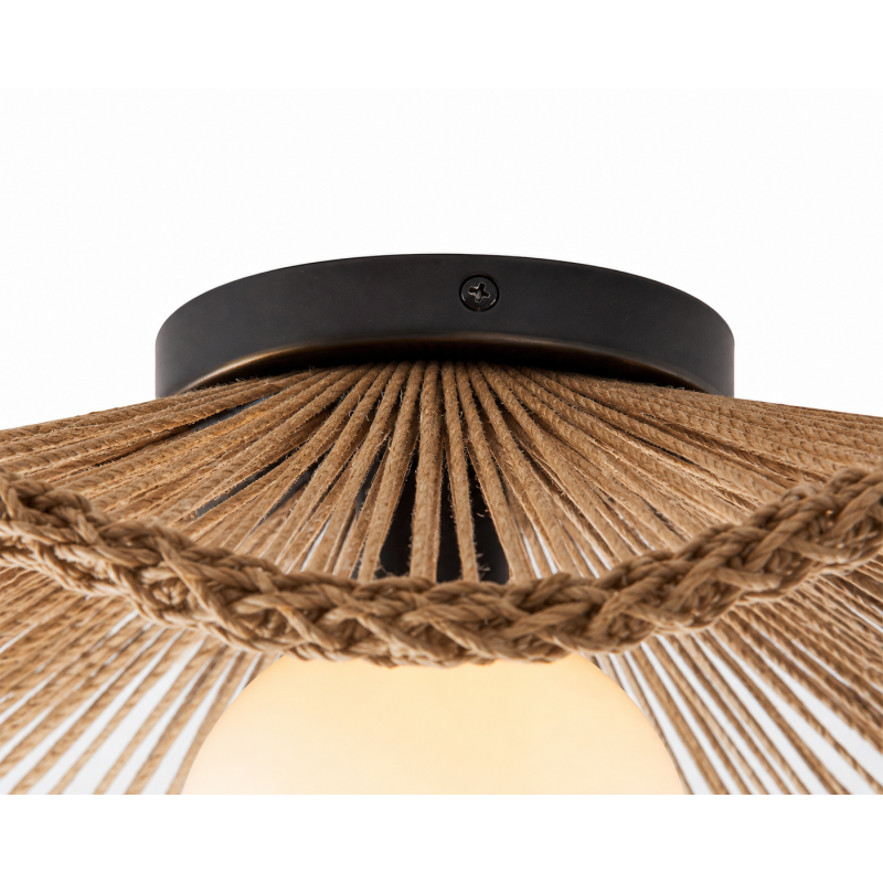 Lovary Bohemian Rattan Flower Flush Mount Ceiling Light