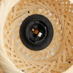 Deyron Rattan Hanging Wood Plug In Wall Mounted Lamp