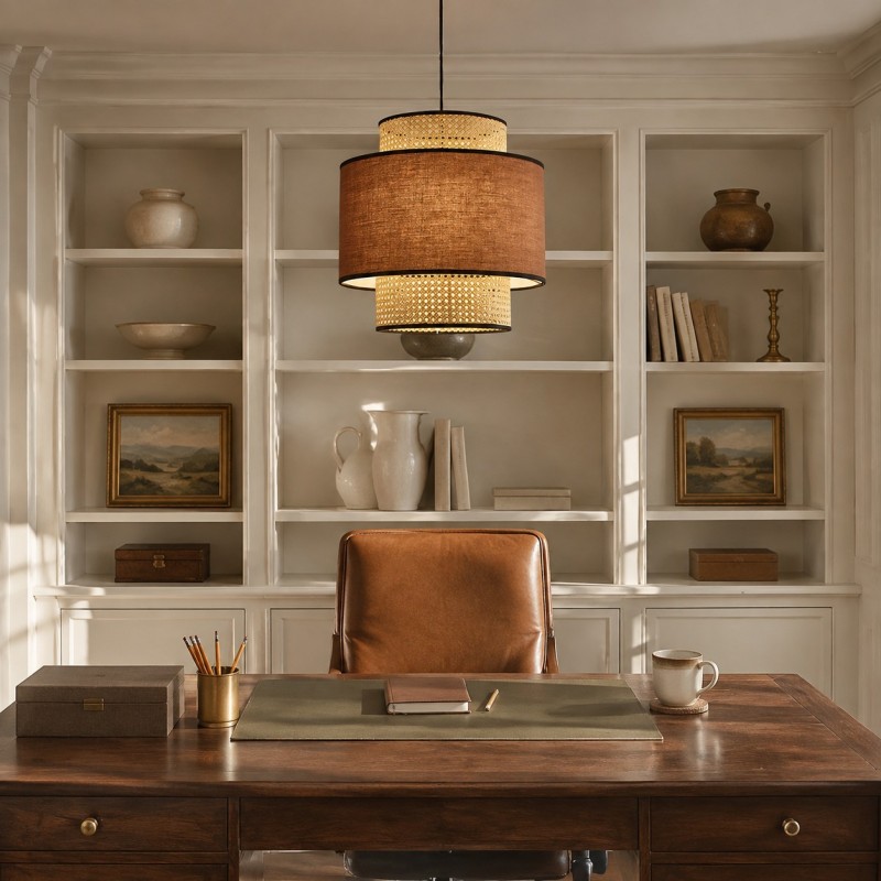 Trisha Rustic Double Cylinder Pendant Light