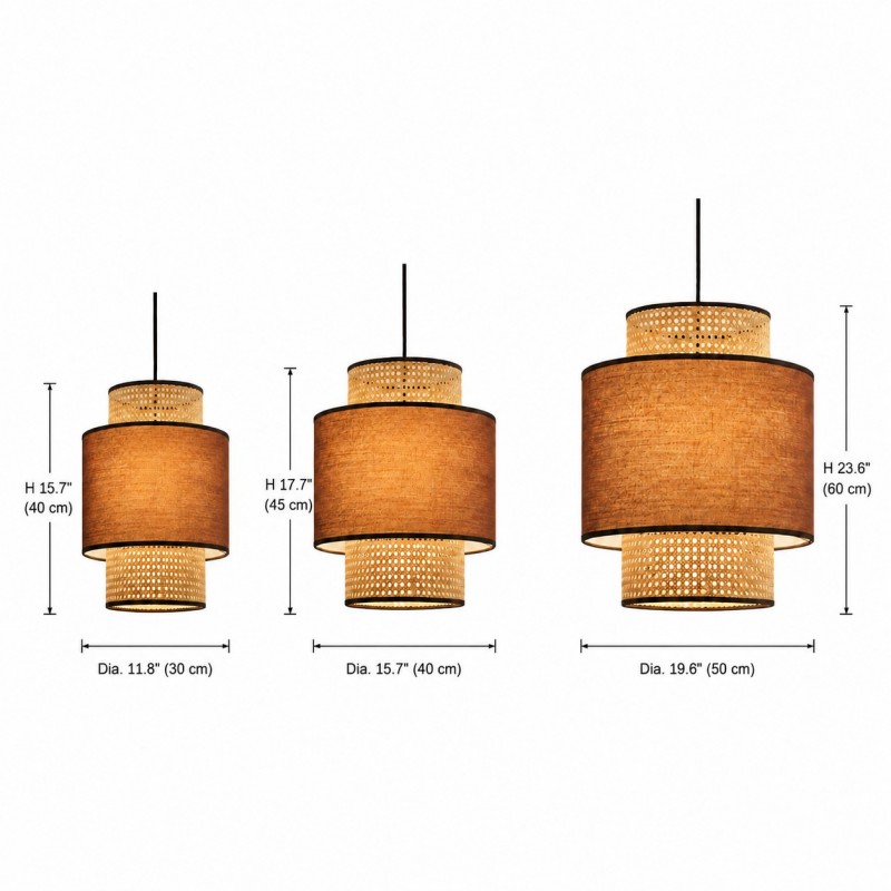 Trisha Rustic Double Cylinder Pendant Light