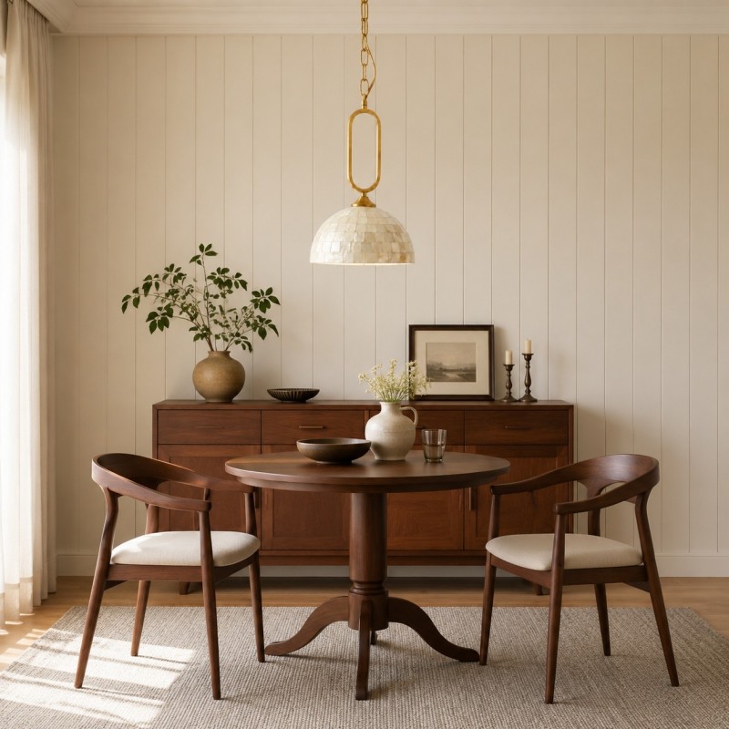 Isaac Retro Shell Dome All-Copper Pendent Light