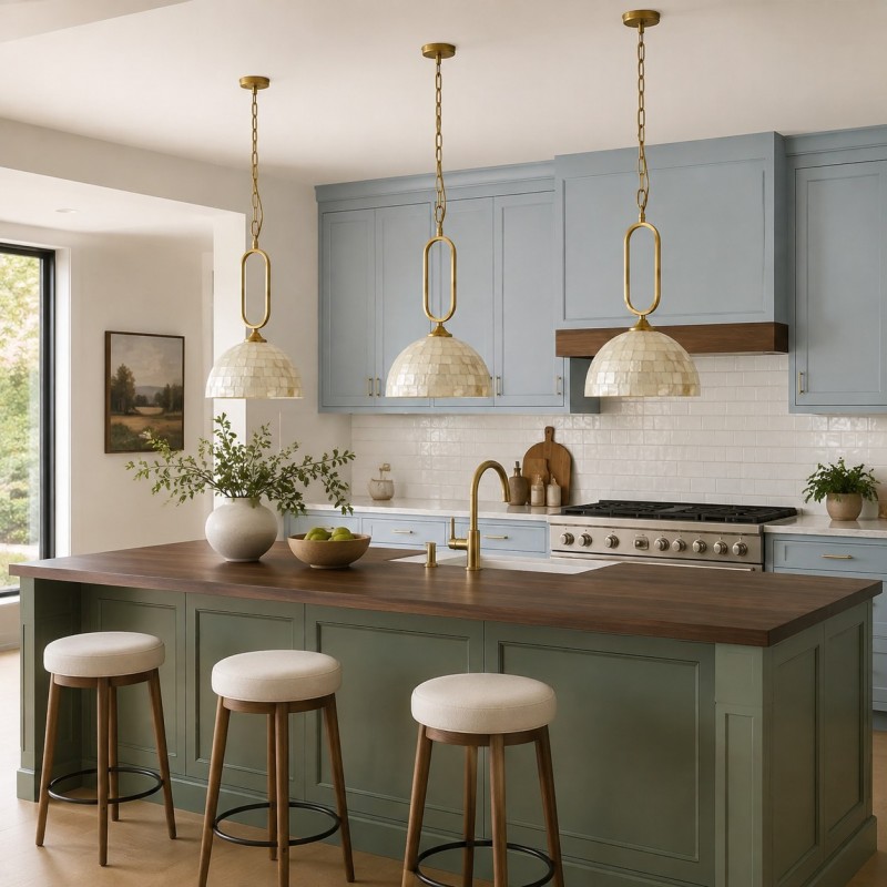 Isaac Retro Shell Dome All-Copper Pendent Light