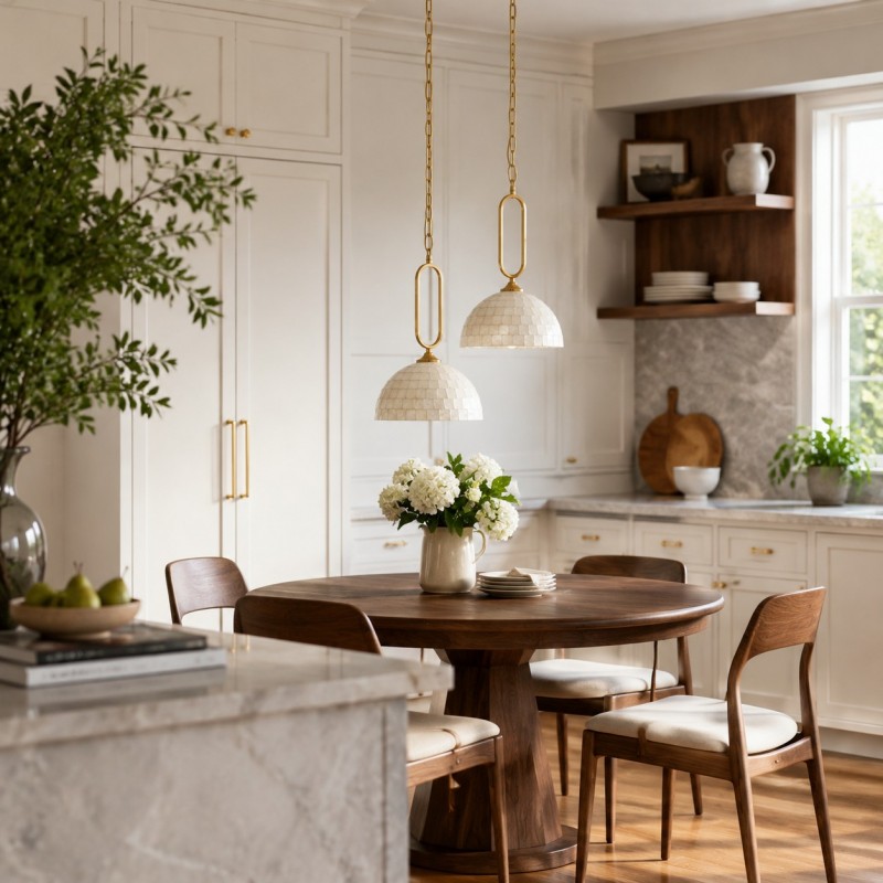 Isaac Retro Shell Dome All-Copper Pendent Light