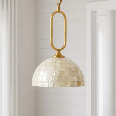 Isaac Retro Shell Dome All-Copper Pendent Light