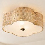 Conran Vintage Milk Glass Semi Flush Mount Eloise Ceiling Light