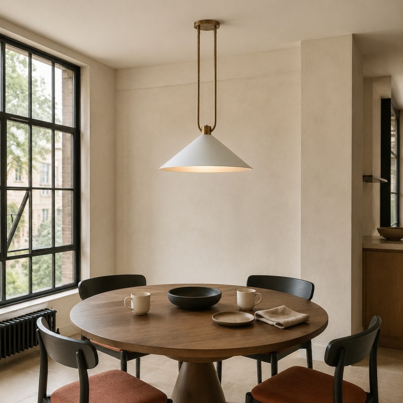Serenoa Modern Industrial Double-Rod Metal Cone Pendant Light