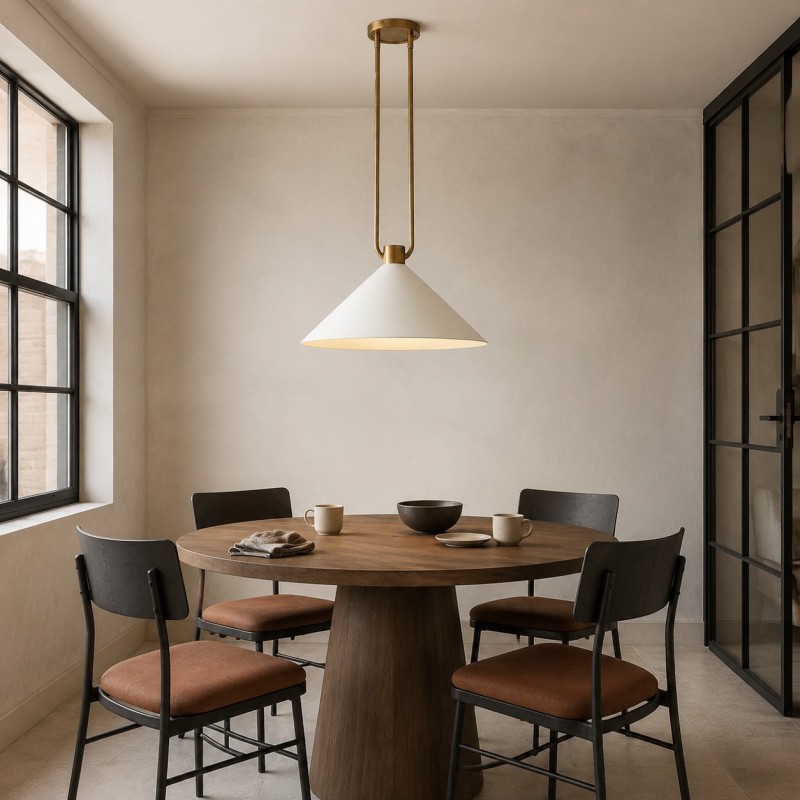 Serenoa Modern Industrial Double-Rod Metal Cone Pendant Light