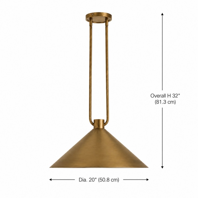 Serenoa Retro Double-Rod Metal Cone Pendant Light