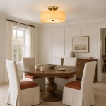 Idalie Mid-Century Modern Glass Drum Semi Flush Mount Ceiling Light