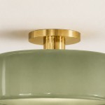 Idalie Mid-Century Modern Glass Drum Semi Flush Mount Ceiling Light