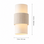 Corin Scandinavian Linen Cylinder Wall Sconce