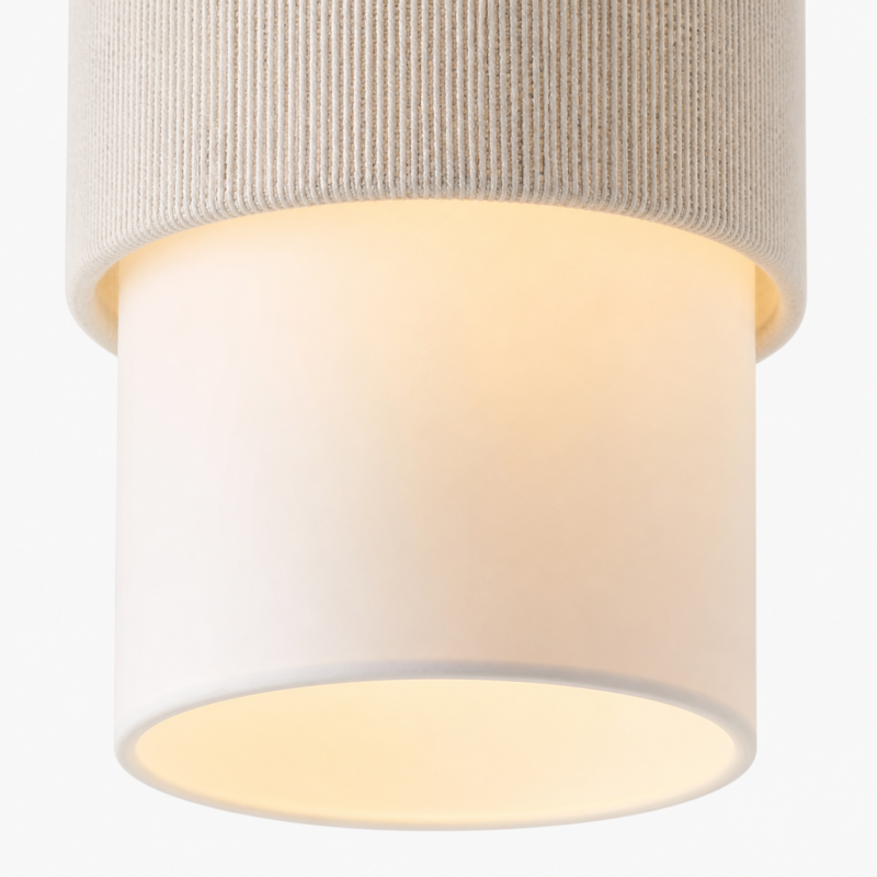 Corin Scandinavian Linen Cylinder Wall Sconce