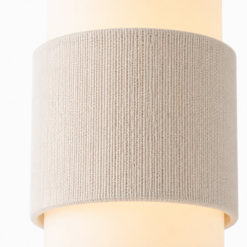 Corin Scandinavian Linen Cylinder Wall Sconce
