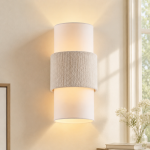 Corin Scandinavian Linen Cylinder Wall Sconce
