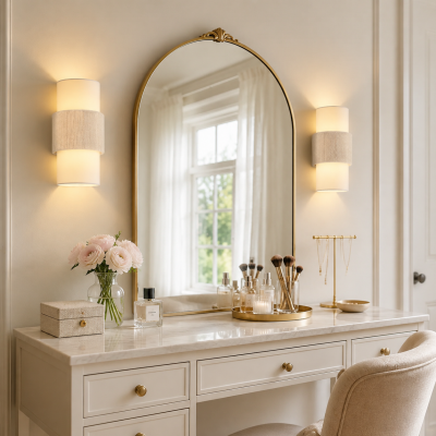 Corin Scandinavian Linen Cylinder Wall Sconce