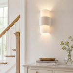 Corin Scandinavian Linen Cylinder Wall Sconce